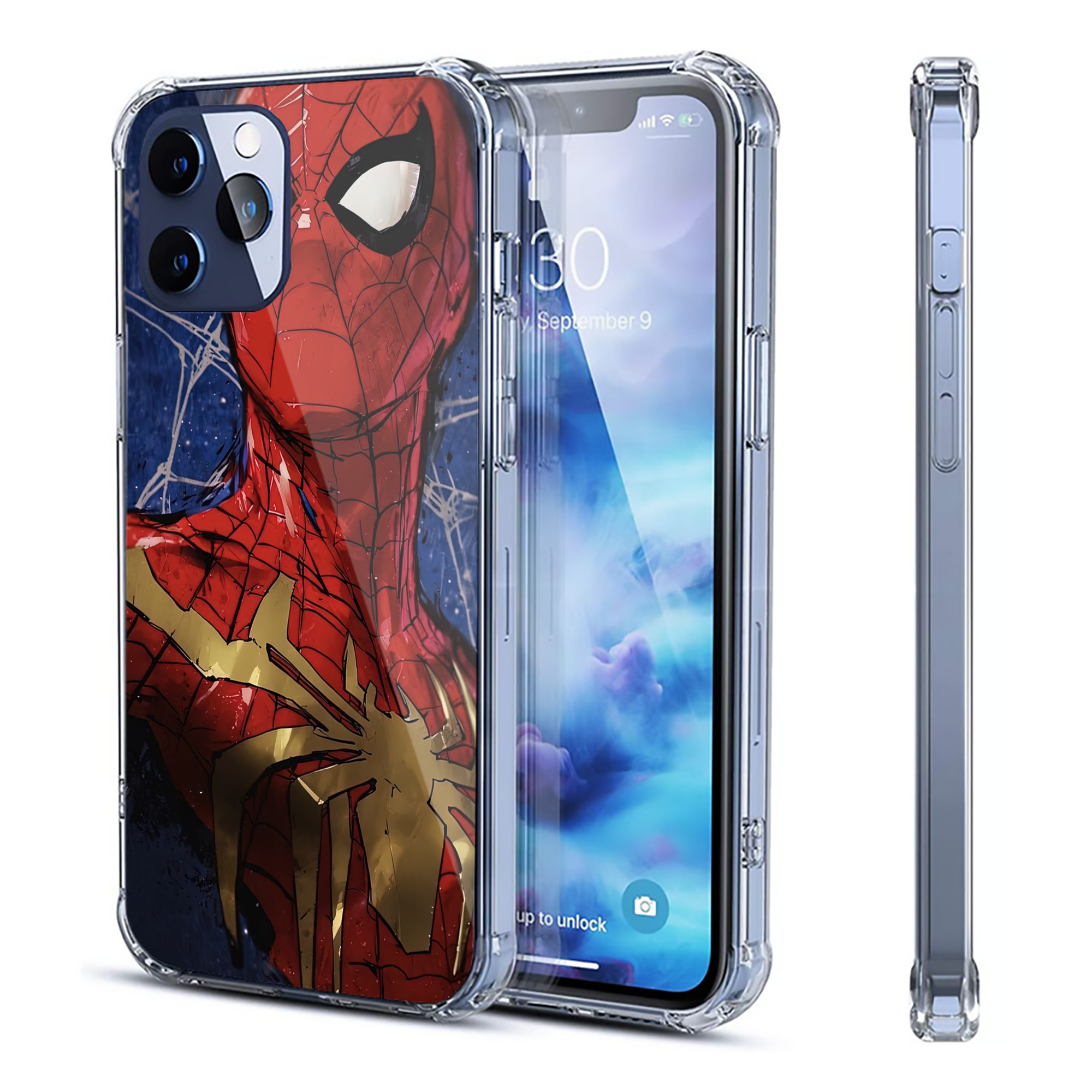 （画像用） Spider Man スパイダーマン 【iPhone 12シリーズ対応】透明スマホケース（クリアソフトケース）